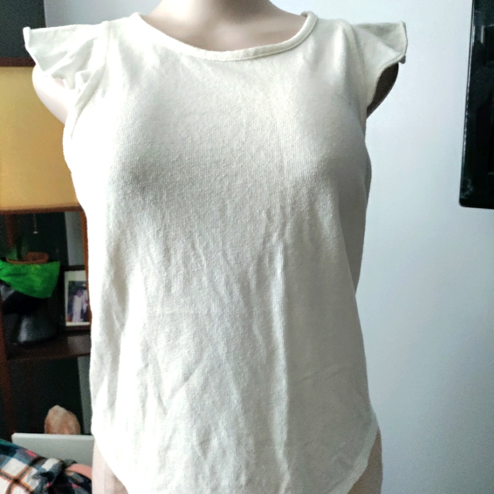 Madewell Cream Cap Sleeve Blouse
